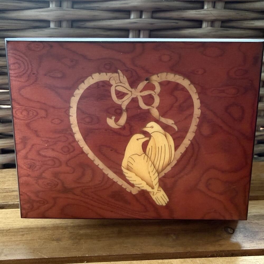 San Francisco Music Box Italy Inlaid Wood Bird Music Box Wind Beneath Wings